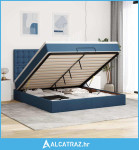 Otomanski krevet s madracem plavi 180x200cm od tkanine - NOVO
