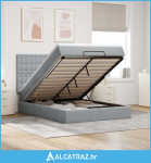 Otomanski krevet s madracem svijetlosivi 140x190 cm od tkanine - NOVO