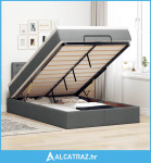 Otomanski krevet s madracem tamnosivi 120x190 cm tkanine - NOVO