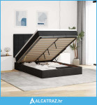 Otomanski krevet s madracima crni 140x190cm baršunasti - NOVO