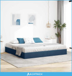 Otomanski krevet s pohranom Plava 200 x 200 cm tkanina - NOVO