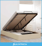 Otomanski okvir kreveta bez madraca krem 120x190 cm od tkanine - NOVO