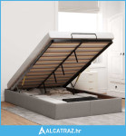 Otomanski okvir kreveta bez madraca smeđesivi 120x190cm tkanine - NOVO