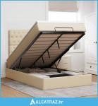Otomanski okvir kreveta s madraca krem 120x190 cm od tkanine - NOVO