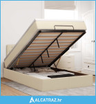 Otomanski okvir kreveta s madraca krem 120x190 cm od tkanine - NOVO