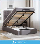 Otomanski okvir kreveta s madraca sivi 120x190cm umjetne kože - NOVO