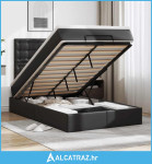 Otomanski okvir kreveta s madracem crni 120x190cm umjetna koža - NOVO