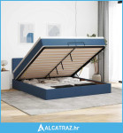 Otomanski okvir kreveta s madracima plavi 200x200cm tkanine - NOVO