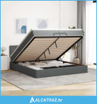 Otomanski okvir kreveta s madracima tamnosivi 200x200cm tkanine - NOVO