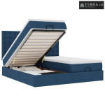 Ottoman krevet s madracima plavi 160x200 cm tkanina - Plava 160 x 200