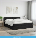 Podesivi krevet s madracem Crna 160 x 200 cm Tkanina - NOVO