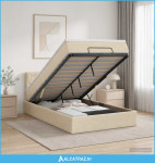Podesivi krevet s madracem Krem 120 x 200 cm Tkanina - NOVO