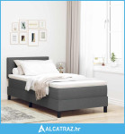 Podnica s madracem i LED-om Tamno siva 100x200 cm Tkanina - NOVO