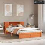 Polica za knjige Krevetski okvir Vosak smeđa 150 x 200 cm