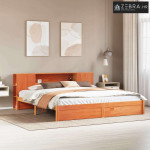 Polica za knjige Krevetski okvir Vosak smeđa 180 x 200 cm