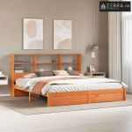 Polica za knjige Krevetski okvir Vosak smeđa 200 x 200 cm