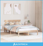 smeđi krevetni okvir s uzglavljem 120x190 cm od punog borovog drveta -