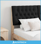 Tapecirani uzglavlje Crna 150 cm Čvrsto borovo drvo - NOVO