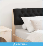 Tapecirani uzglavlje Crna 80 cm Čvrsto borovo drvo - NOVO