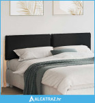 Tapecirani uzglavlje Prirodna i crna 180 cm Čvrsto borovo drvo - NOVO