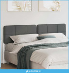 Tapecirani uzglavlje s uzglavljem Bijela i svijetlo siva 180 cm - NOVO