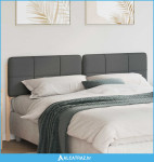 Tapecirani uzglavlje s uzglavljem Smeđa i svijetlosiva 180 cm - NOVO