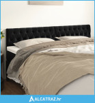 Uzglavlja 2 kom crna 100x7x78/88 cm baršunasta - NOVO