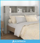 Uzglavlje s ormarićem siva boja betona 160 x 18,5 x 104,5 cm - NOVO