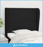 Uzglavlje s ušima crni 93x23x118/128 cm od tkanine - NOVO