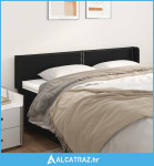 Uzglavlje s ušima crno 203x16x78/88 cm od umjetne kože - NOVO