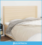 Uzglavlje s ušima krem 163x16x118/128 cm od tkanine - NOVO