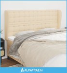 Uzglavlje s ušima krem 183x23x118/128 cm od tkanine - NOVO