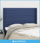 Uzglavlje s ušima plavo 147x16x118/128 cm od tkanine - NOVO