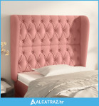 Uzglavlje s ušima ružičasto 103x23x118/128 cm baršunasto - NOVO