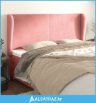 Uzglavlje s ušima ružičasto 203x23x118/128 cm baršunasto - NOVO