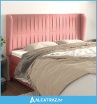 Uzglavlje s ušima ružičasto 203x23x118/128 cm baršunasto - NOVO