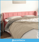 Uzglavlje s ušima ružičasto 203x23x78/88 cm baršunasto - NOVO