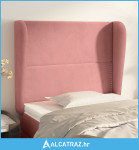 Uzglavlje s ušima ružičasto 93x23x118/128 cm baršunasto - NOVO