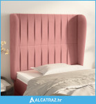 Uzglavlje s ušima ružičasto 93x23x118/128 cm baršunasto - NOVO