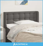 Uzglavlje s ušima sivo 83x16x78/88 cm od umjetne kože - NOVO