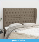 Uzglavlje s ušima smeđesivo 147x23x118/128 cm od tkanine - NOVO