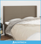 Uzglavlje s ušima smeđesivo 183x16x118/128 cm od tkanine - NOVO