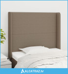 Uzglavlje s ušima smeđesivo 93x16x118/128 cm od tkanine - NOVO