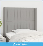 Uzglavlje s ušima svjetlosivo 103x16x118/128 cm od tkanine - NOVO