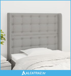 Uzglavlje s ušima svjetlosivo 103x16x118/128 cm od tkanine - NOVO