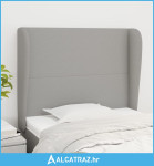 Uzglavlje s ušima svjetlosivo 103x23x118/128 cm od tkanine - NOVO