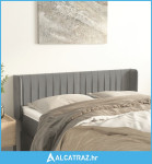 Uzglavlje s ušima svjetlosivo 147x16x78/88 cm baršunasto - NOVO