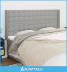 Uzglavlje s ušima svjetlosivo 163x16x118/128 cm od tkanine - NOVO