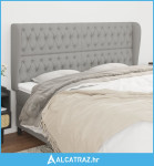 Uzglavlje s ušima svjetlosivo 183x23x118/128 cm od tkanine - NOVO