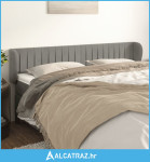 Uzglavlje s ušima svjetlosivo 183x23x78/88 cm baršunasto - NOVO